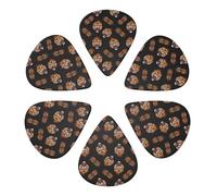 Lot de 6 médiators premium Fire Angry Tiger, semi-ronds, pour ukulélé, basse et instruments à basse tension, épaisseurs 0,46/0,71/0,96 mm