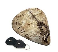 Lot de 6 médiators Tour Eiffel Paris pour guitare acoustique, guitare électrique, basse, ukulélé - fins, moyens et épais