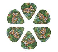 Lot de 6 médiators uniques pour guitare électrique Cat Tiger, acoustique, basse et ukulélé, médiators de luxe fins, moyens et épais