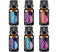 Lot de 6 mélanges d'huiles essentielles pour le sommeil, l'humeur, la respiration, tentation, bien-être, soulagement l'anxiété (Deep Breathe, Anxiety Relief, Feel Good, Pure Zest (Temptation), Easy