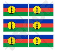 Lot de 6 mini autocollants en vinyle pour téléphone portable Motif drapeau de la Calédonie
