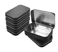 Lot de 6 mini boîtes rectangulaires en métal noir à charnière pour le rangement conçues pour une utilisation durable avec une bonne durabilité et un fonctionnement constant