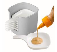 Lot de 6 mini bols à sauce avec poignée, petites assiettes de préparation, plats d'accompagnement, épices, soja, collations, barbecues, fêtes, blanc