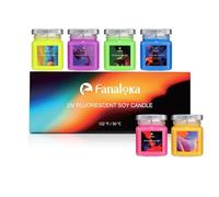 Lot de 6 mini bougies fluorescentes en cire de soja UV basse température, sans danger pour le corps pour les fêtes nocturnes, non parfumées (50 °C)