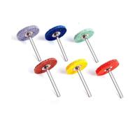 Lot de 6 mini-brosses abrasives en fibre nylon for le ponçage et meulage + 1 outil polissage à tige 3 mm, compatible avec Dremel(Mix 6pcs)