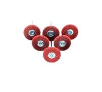 Lot de 6 mini-brosses abrasives en fibre nylon for le ponçage et meulage + 1 outil polissage à tige 3 mm, compatible avec Dremel(6pcs p180 Red-brown)