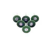 Lot de 6 mini-brosses abrasives en fibre nylon for le ponçage et meulage + 1 outil polissage à tige 3 mm, compatible avec Dremel(6pcs p150 green)