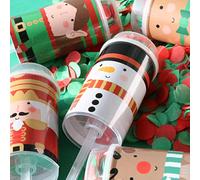 Lot de 6 mini canons à confettis biodégradables pour Noël
