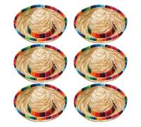 Lot de 6 Mini Chapeaux Sombrero colorés pour Chats, Petits Chiens et lézards, Petits Chapeaux de fête mexicains pour Cinco Mayo, Accessoires Costume Pâques pour Animaux Compagnie, AC