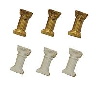 Lot de 6 mini colonnes romaines en résine pour décoration de table de sable, de jeux de photographie, de maison