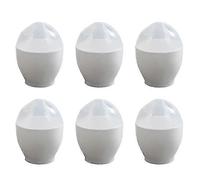 Lot de 6 mini-coques a oufs cuits a la vapeur pour micro-ondes, cuiseur a oufs portable pour la cuisine (blanc)