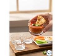 Lot de 6 mini coupelles - Verre ou bambou - Petites coupelles pour ketchup, mayonnaise, sauces, dips, confiture, miel, beurre, snacks, noix, entrées et desserts - Petites coupelles de service