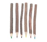 Lot de 6 mini crayons de couleur vintage naturels en bois rustique spécial camping, fournitures de fête, subventions naturelles pour enfants, 8,9 cm de couleur courte pré-taillées pour artistes