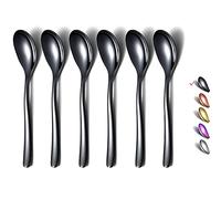 Lot de 6 mini cuillères à café en acier inoxydable, passent au lave-vaisselle Noir Demitasse 14 cm