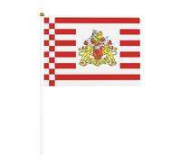 Lot de 6 mini drapeaux à bâton, 14 x 21 cm, drapeau du Sénat de Brême imprimé, petits fanions agitant pour le sport, bannières d'encouragement avec mât de 30 cm
