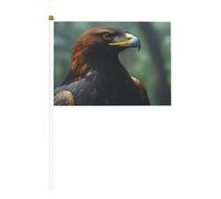 Lot de 6 mini drapeaux Eagles dans la forêt tropicale, durables de 14 x 21 cm sur bâtons pour extérieur, cour et jardin