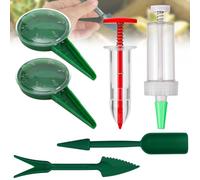 Lot de 6 Mini Épandeurs de Graines, Distributeur Graines Rond Plastique Outil Manuel Planteur de Graines Portatif Dibber Widger Semoir Manuel pour Petites Graines, Carottes, Laitue, Fleur