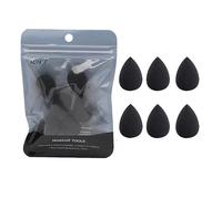 Lot de 6 mini éponges de maquillage noires pour fond de teint, poudre, correcteur et fard à paupières