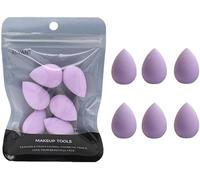 Lot de 6 mini éponges de maquillage professionnelles pour fond de teint, poudre, correcteur et fard à paupières, pinceaux et éponges Violet