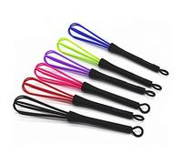 Lot de 6 mini fouets de teinture pour cheveux de 17,8 x 3,5 cm - Outils de mélange de couleur pour salon de coiffure, mélangeur durable pour mélanger la crème, fouetter et remuer, également pour une