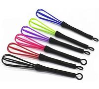 Lot de 6 mini fouets en plastique pour mélange de couleurs de cheveux, salon de coiffure, barbier, teinture des cheveux, petit fouet pour mélanger 17,8 x 3 cm