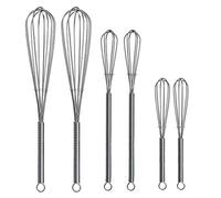 Lot de 6 mini fouets métalliques - 2 x 20,3 cm, 2 x 18,3 cm et 2 x 12,7 cm - Acier inoxydable