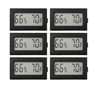 Lot de 6 mini hygromètres numériques avec capteur de température pour la surveillance Fahrenheit, design intégré, convient pour la maison, la chambre, le bureau, le garage, la cave