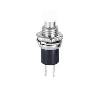 Lot de 6 mini-interrupteurs à bouton-poussoir momentanés ronds de 7 mm, 1 NO, 1 NC, à réinitialisation automatique, for l'électronique et les panneaux de commande DIY(WHITE,6PCS_1NO)