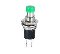 Lot de 6 mini-interrupteurs à bouton-poussoir momentanés ronds de 7 mm, 1 NO, 1 NC, à réinitialisation automatique, for l'électronique et les panneaux de commande DIY(Green,1PCS_1NC)