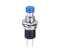 Lot de 6 mini-interrupteurs à bouton-poussoir momentanés ronds de 7 mm, 1 NO, 1 NC, à réinitialisation automatique, for l'électronique et les panneaux de commande DIY(Blue,6PCS_1NC)