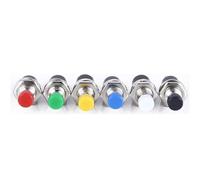 Lot de 6 mini-interrupteurs à bouton-poussoir momentanés ronds de 7 mm, 1 NO, 1 NC, à réinitialisation automatique, for l'électronique et les panneaux de commande DIY(Random Color,1PCS_1NC)