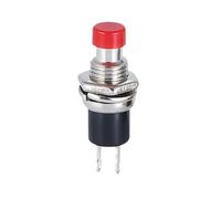 Lot de 6 mini-interrupteurs à bouton-poussoir momentanés ronds de 7 mm, 1 NO, 1 NC, à réinitialisation automatique, for l'électronique et les panneaux de commande DIY(Red,6PCS_1NC)