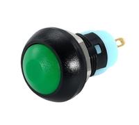 Lot de 6 mini-interrupteurs ronds à bouton-poussoir PBS-33A autobloquants/PBS-33B à réinitialisation automatique, 2 broches 12 mm, 3 A 250 V CA, équipement électrique(PBS-33A Green,1pcs)