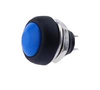 Lot de 6 mini-interrupteurs ronds à bouton-poussoir PBS-33A autobloquants/PBS-33B à réinitialisation automatique, 2 broches 12 mm, 3 A 250 V CA, équipement électrique(PBS-33B Blue,1pcs)