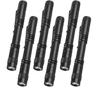 Lot de 6 mini lampes de poche LED étanches avec clip - Éclairage blanc - Haute luminosité - Pour camping, randonnée, urgence et extérieur