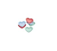 Lot de 6 mini moules a flans - Coeurs -Pastel