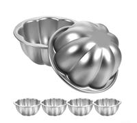 Lot de 6 mini moules à gâteaux en alliage d'aluminium pour la cuisson des muffins, de la gelée, du pudding et des desserts individuels, pas pour un nettoyage facile