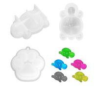 Lot de 6 mini moules en silicone en forme de tortue, mignons, en silicone souple, pour maison de poupée miniature, bijoux en résine, savon, bougies et décoration