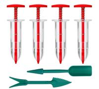 Lot de 6 mini outils d'épandage de graines, y compris 4 petits épandeurs à main, 2 planteurs et élargisseurs, outils de transplantation manuels pour semoir de graines minuscules pour petites graines