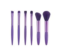 Lot de 6 mini pinceaux de maquillage - Kit professionnel de voyage pour fond de teint, fard à paupières, estompeur pour mélanger, fixer et appliquer des cosmétiques liquides, crèmes et poudres
