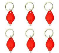 Lot de 6 mini porte-clés lampe torche UV à LED pour détecteur d'argent, rouge