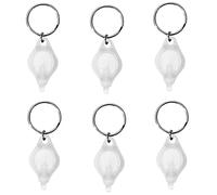 Lot de 6 mini porte-clés lampe torche UV à LED pour détecteur de billets Blanc