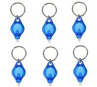 Lot de 6 mini porte-clés lampe torche UV à LED pour détecteur de billets Bleu