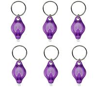 Lot de 6 mini porte-clés lampe torche UV à LED pour détecteur de billets Violet