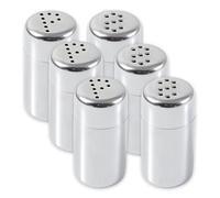 Lot de 6 mini salières et poivrières de voyage avec couvercle en acier inoxydable pour le camping et les voyages