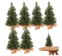 Lot de 6 Mini Sapin de Noël de Table de 30 cm Petit Sapin de Noël réaliste avec Base en Lin pin Artificiel Miniature pour Noël