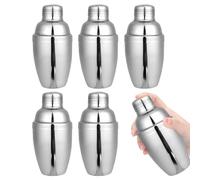 Lot de 6 mini shaker à cocktail, shaker à martini en acier inoxydable avec passoire, pour bar, fête, maison (237 ml)