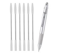 Lot de 6 mini spatules de laboratoire en acier inoxydable et 1 stylo à pointillage à ongles - Spatules à double extrémité pour mélange de vernis à ongles, mélange cosmétique et échantillonnage de