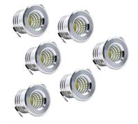 Lot de 6 mini spots LED encastrables - 3 W - 3,8 cm - Blanc chaud