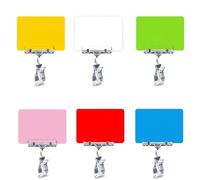 Lot de 6 mini tableaux blancs réutilisables avec clip pour badge d'identité, bloc-notes double face en silicone inscriptible pour infirmières, soins de santé, bureau et école (M)